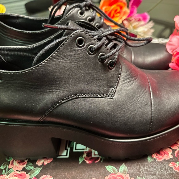 Vagabond Dioon Black Chunky Heel Oxford Shoes - Picture 5 of 10